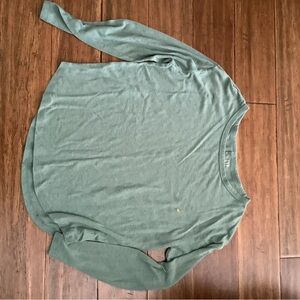 Casual Green Long Sleeve Top